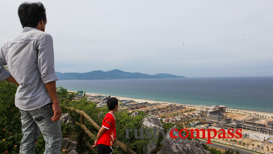 Developing the Danang beach strip in 2010. The View from Marble Mountains.